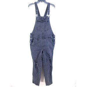Old Navy Destroyed Denim Overalls Women's Size 12 Black